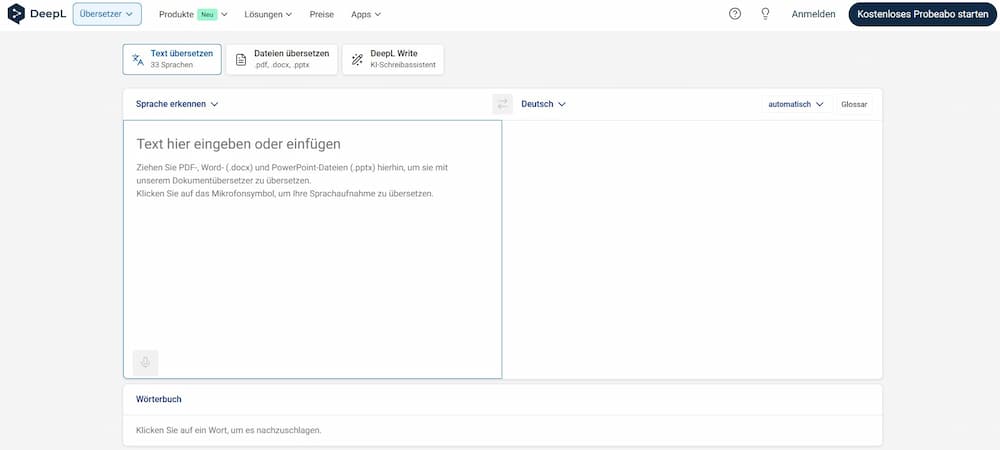 DeepL - Leistungsstarker KI-Übersetzer
